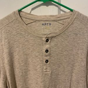 Apt. 9 Cream Long Sleeve Shirt size medium